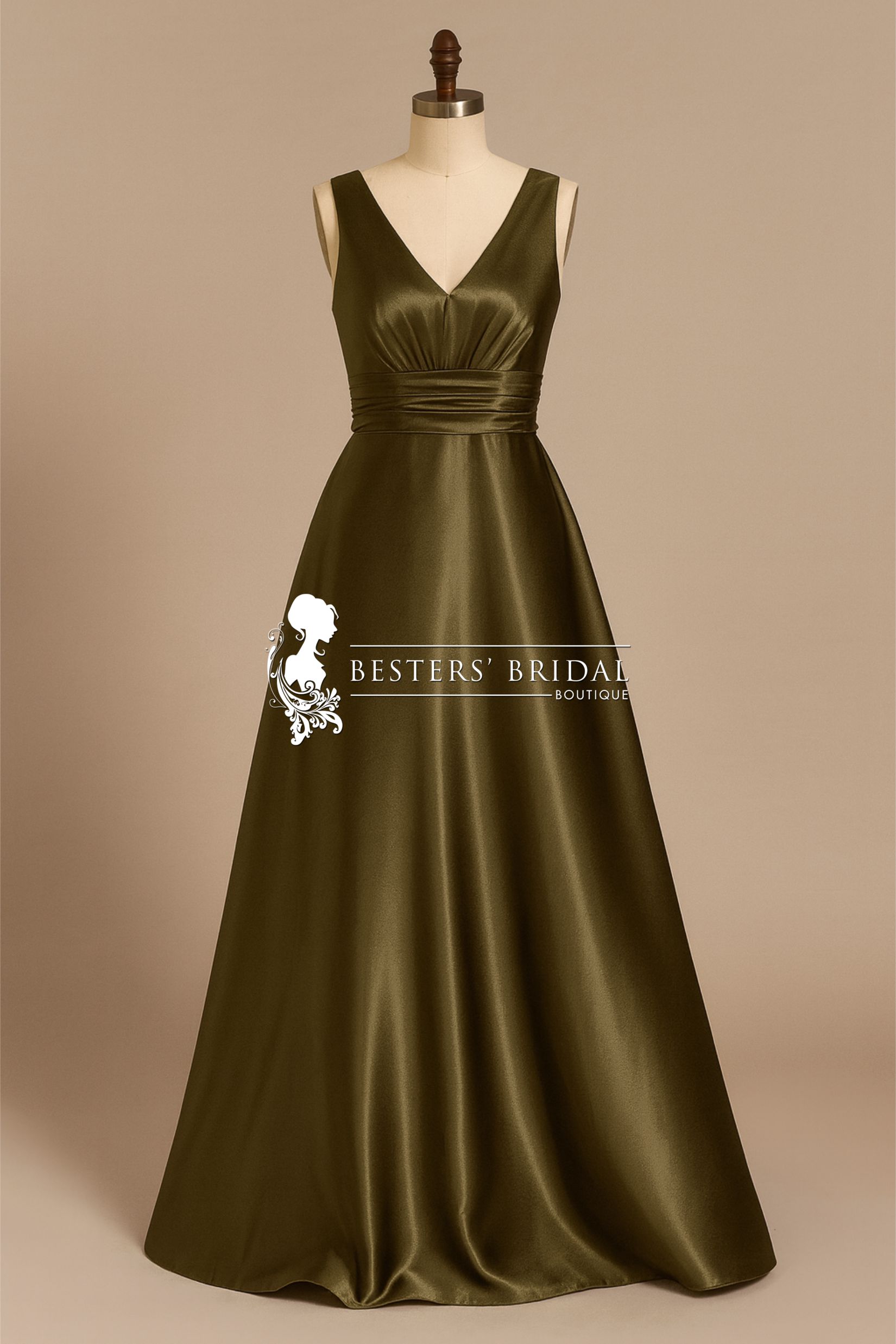 INDY Sleeveless Empire Waist Satin Dress With Pockets