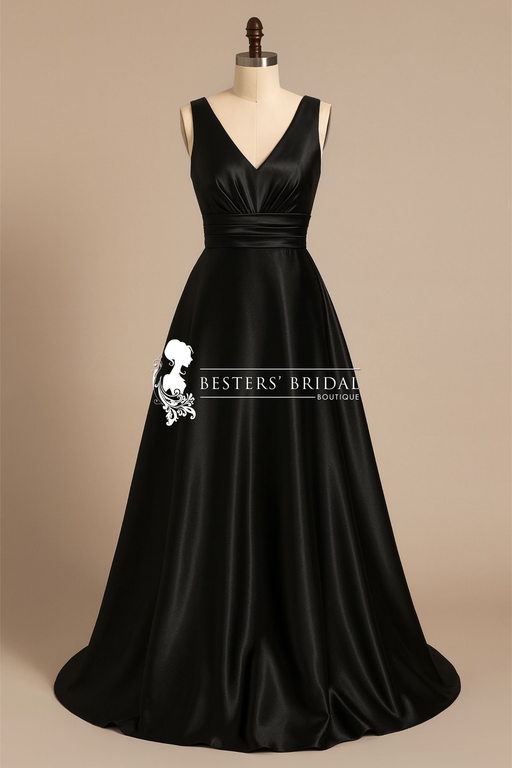 INDY Sleeveless Empire Waist Satin Dress With Pockets