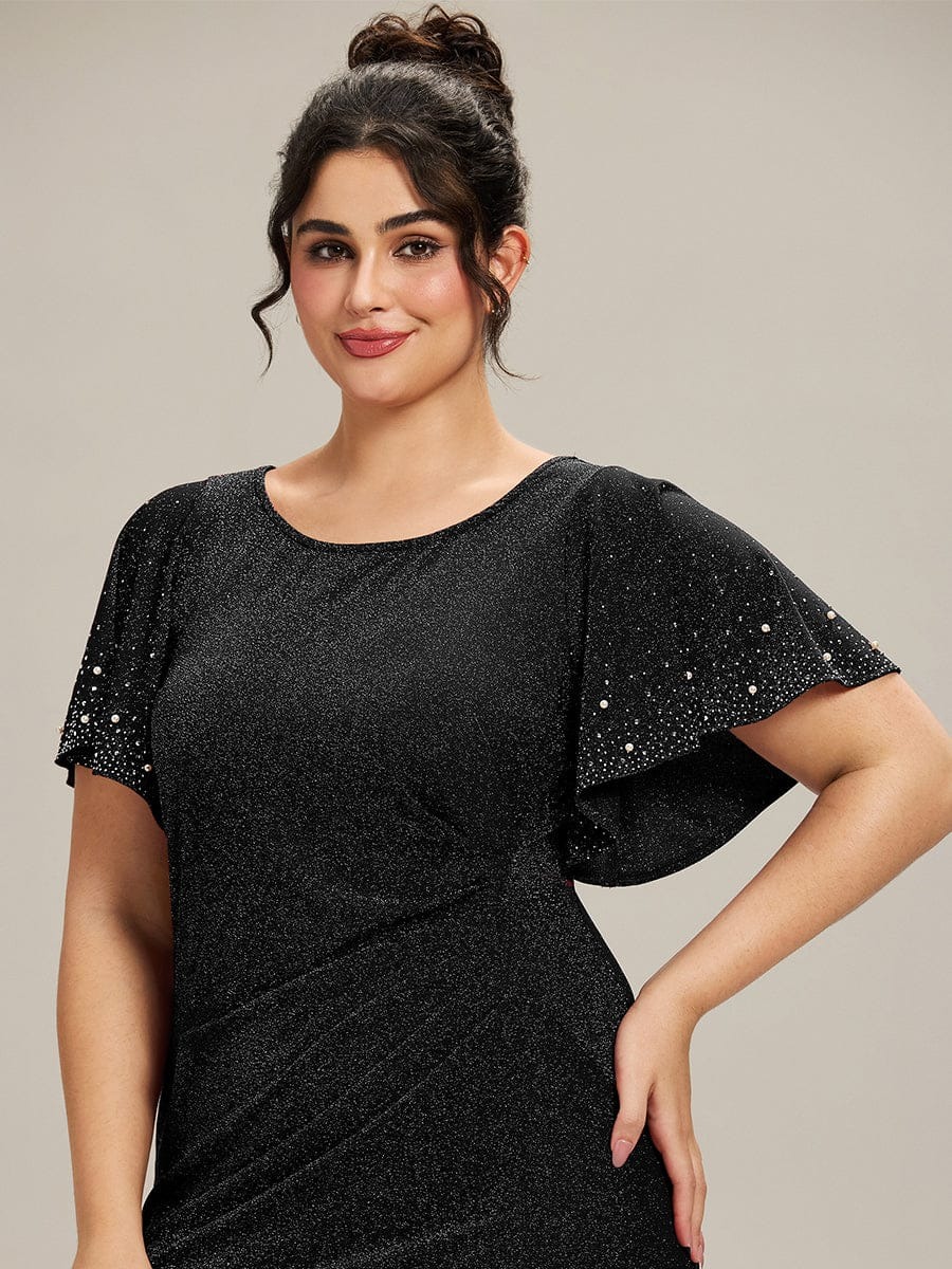 Fate A glamorous formal gown adorned in shimmering sequins, featuring elegant flutter sleeves and a figure-flattering silhouette — perfect for any special occasion. This dress is not currently in stock but is available to order.