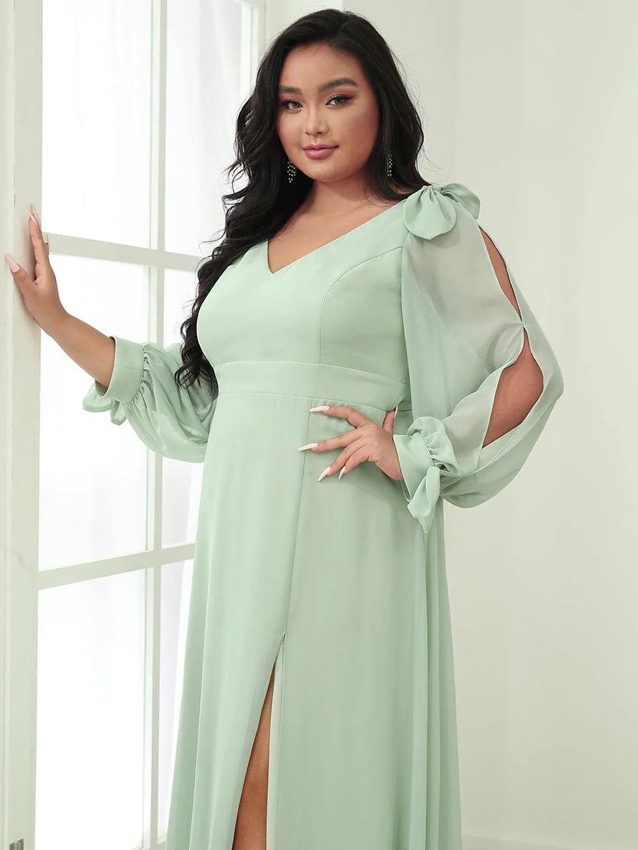 Ivory Open Lantern Sleeve A-Line Mother of the Bride Dress This dress is not currently in stock but is available to order.